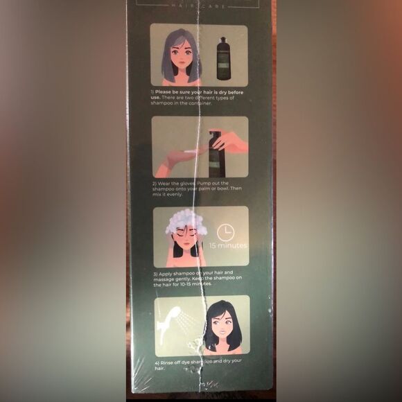 HerbalHue Black Hair Color Shampoo & Conditioner 100% gray coverage - Picture 2 of 6